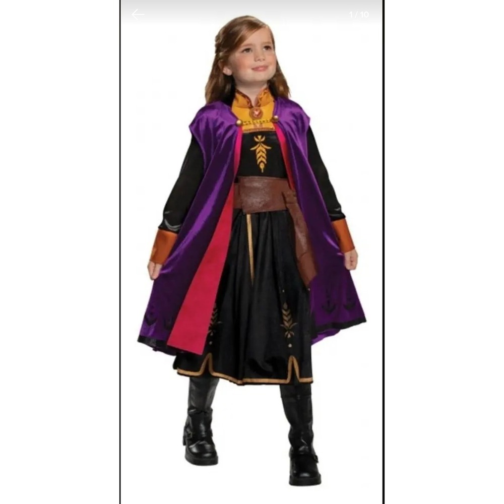 Disney Store Anna Frozen 2 Queen Adventure Costume Dress Cape Girls Size 3 NWT